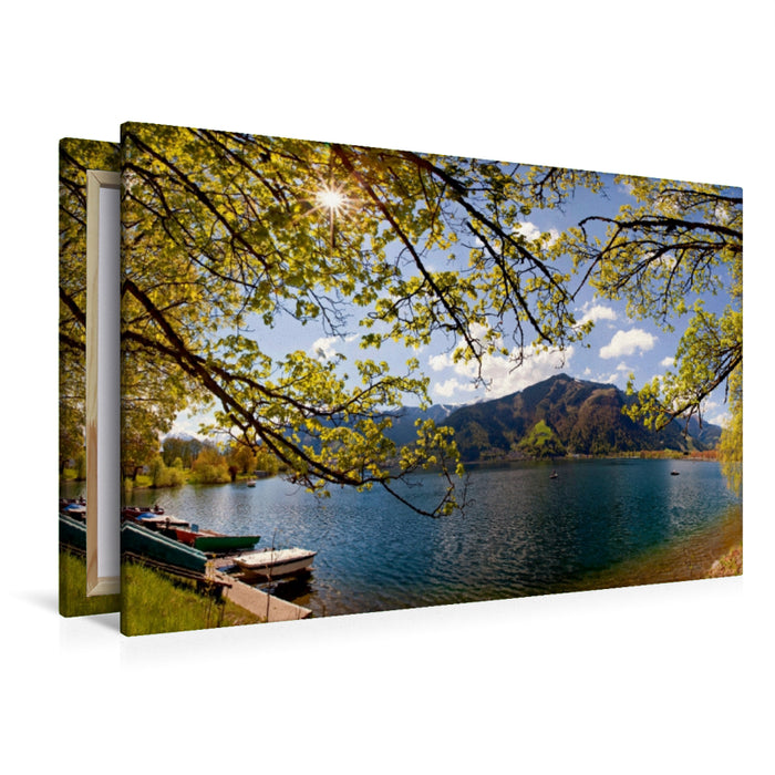 Premium Textil-Leinwand Premium Textil-Leinwand 120 cm x 80 cm quer Frühling am Zeller See