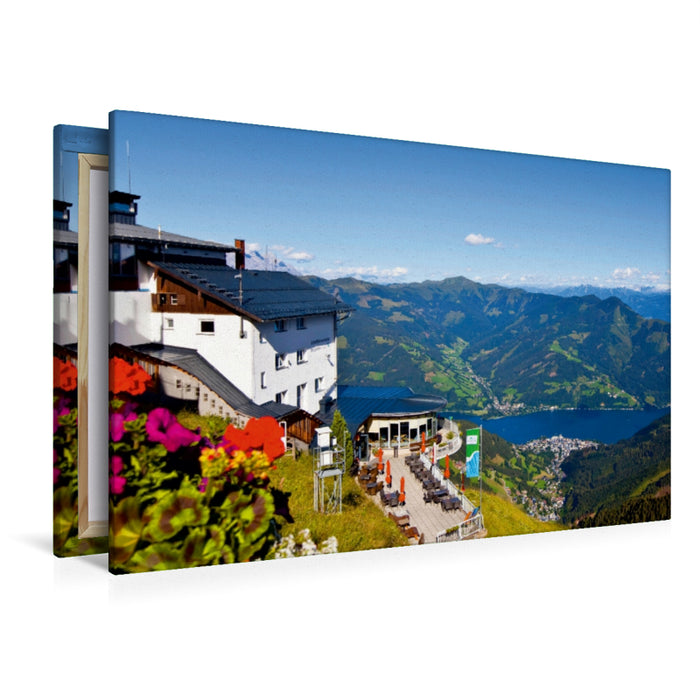 Premium Textil-Leinwand Premium Textil-Leinwand 120 cm x 80 cm quer Ausblick von der Schmittenhöhe