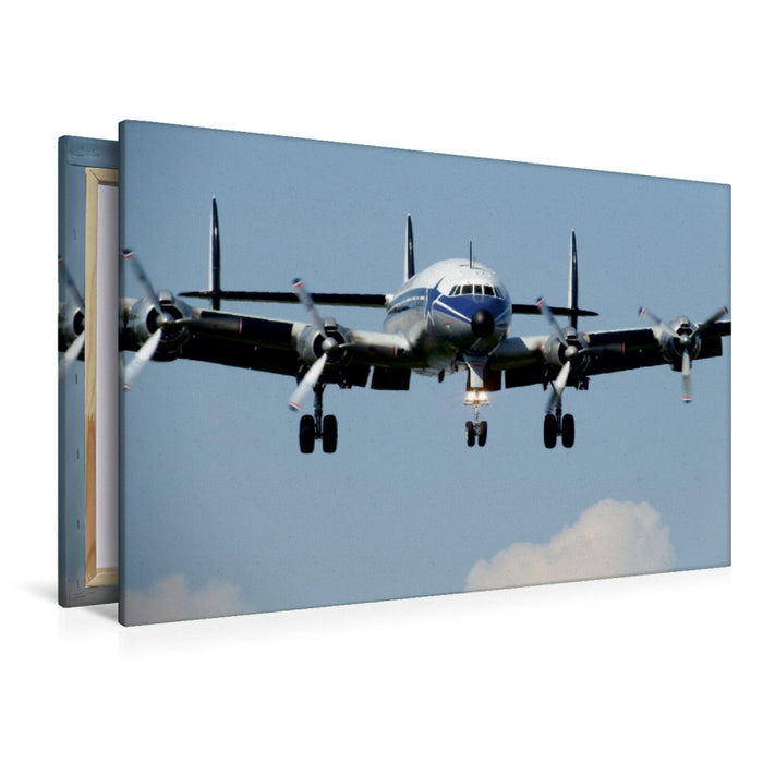 Premium Textil-Leinwand Premium Textil-Leinwand 120 cm x 80 cm quer Lockheed Super Constellation im Endanflug auf den Speyerer Flugplatz