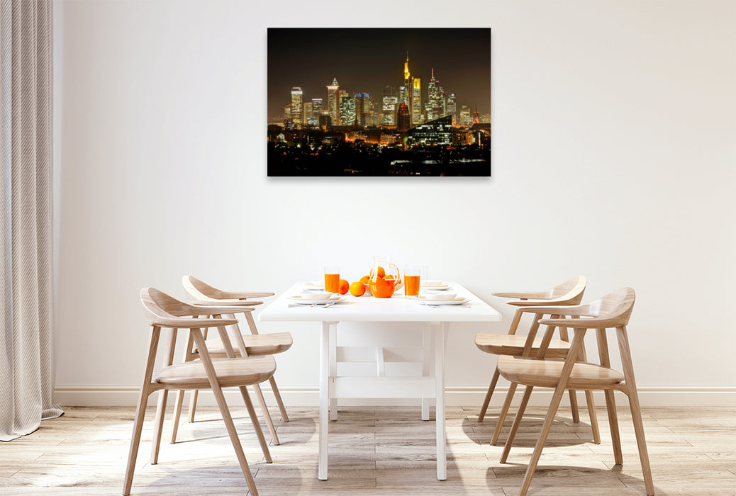 Toile textile haut de gamme Toile textile haut de gamme 120 cm x 80 cm paysage Un motif du calendrier Frankfurt Skyline de Petrus Bodenstaff 