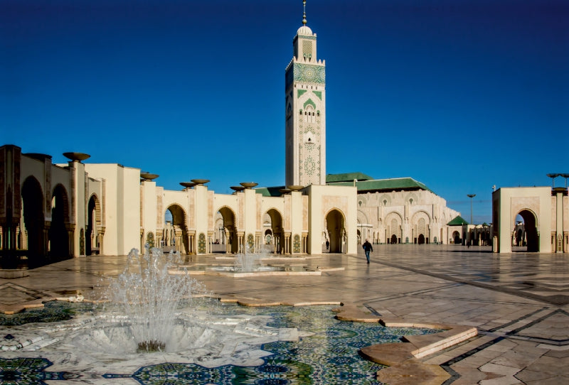 Premium Textil-Leinwand Premium Textil-Leinwand 120 cm x 80 cm quer Hassan II. Moschee, Casablanca