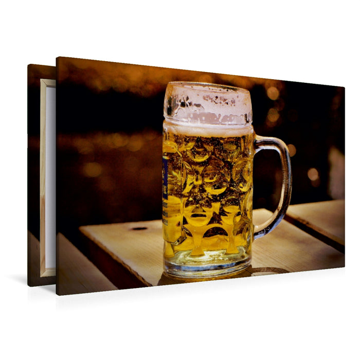 Premium Textil-Leinwand Premium Textil-Leinwand 120 cm x 80 cm quer Eine Mass Bier ...