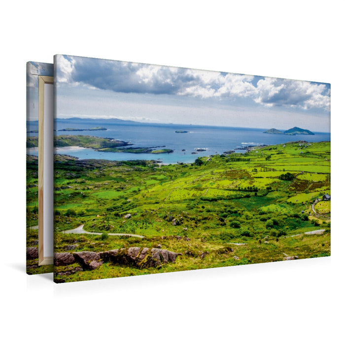 Premium Textil-Leinwand Premium Textil-Leinwand 120 cm x 80 cm quer View on Scariff Islands, Ring of Kerry, Irland