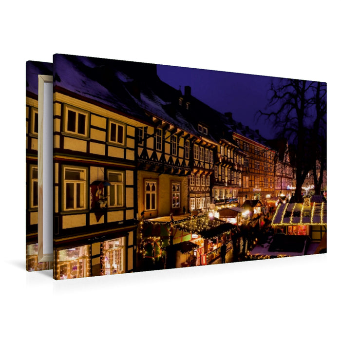 Premium Textil-Leinwand Premium Textil-Leinwand 120 cm x 80 cm quer Weihnachtsmarkt Goslar