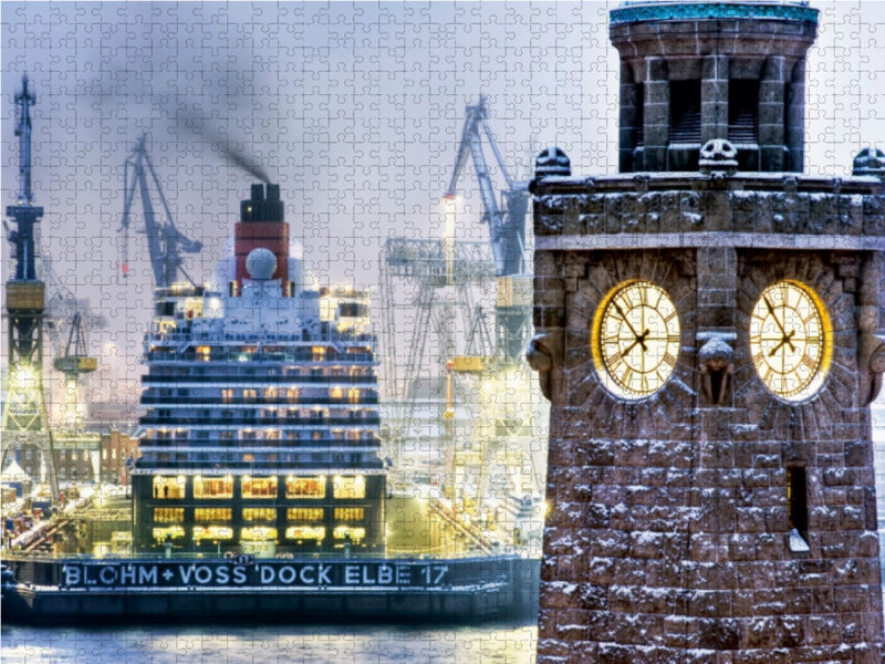 Kreuzfahrtschiff im Dock in Hamburg - CALVENDO Foto-Puzzle - calvendoverlag 29.99