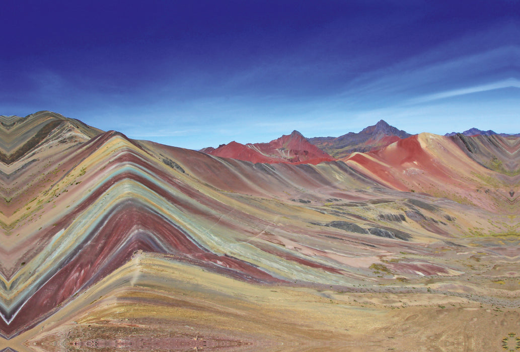 Premium Textil-Leinwand Premium Textil-Leinwand 120 cm x 80 cm quer Rainbow Mountain, Vinicunca, Peru
