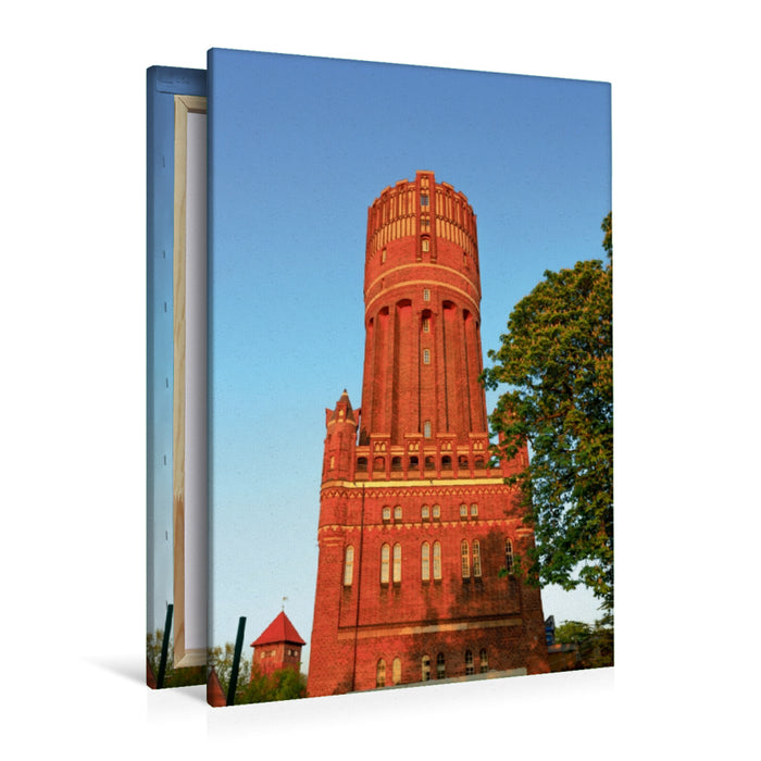 Premium Textil-Leinwand Premium Textil-Leinwand 80 cm x 120 cm  hoch Wasserturm in Lüneburg