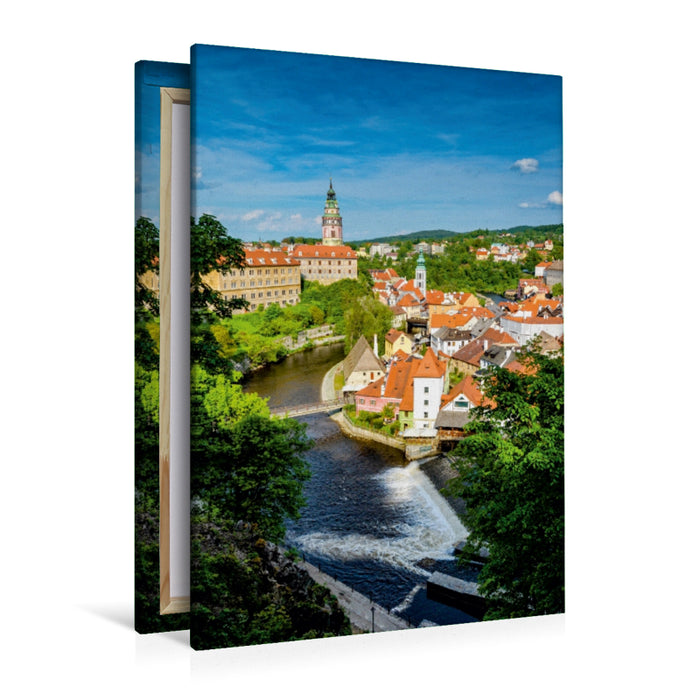 Premium Textil-Leinwand Premium Textil-Leinwand 80 cm x 120 cm  hoch Ein Motiv aus dem Kalender Cesky Krumlov Krumau