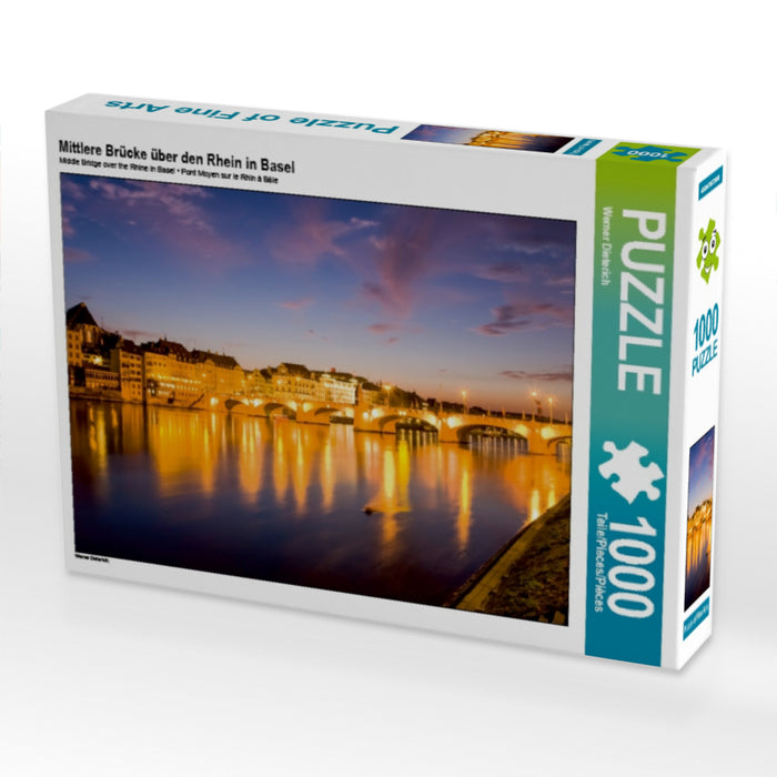 Mittlere Brücke über den Rhein in Basel - CALVENDO Foto-Puzzle - calvendoverlag 29.99