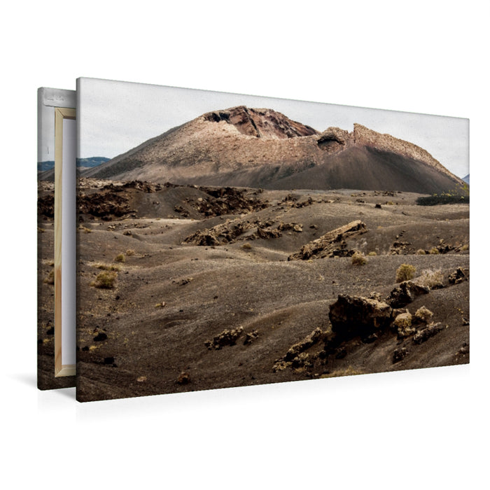 Toile textile premium Toile textile premium 120 cm x 80 cm paysage Lanzarote - Montana del Cuervo 