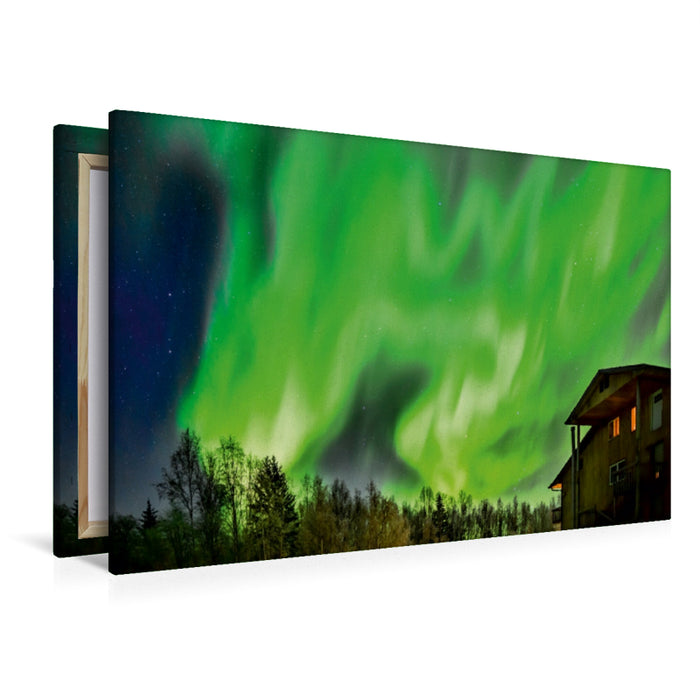 Premium Textil-Leinwand Premium Textil-Leinwand 120 cm x 80 cm quer Ein Motiv aus dem Kalender Aurora in Alaska