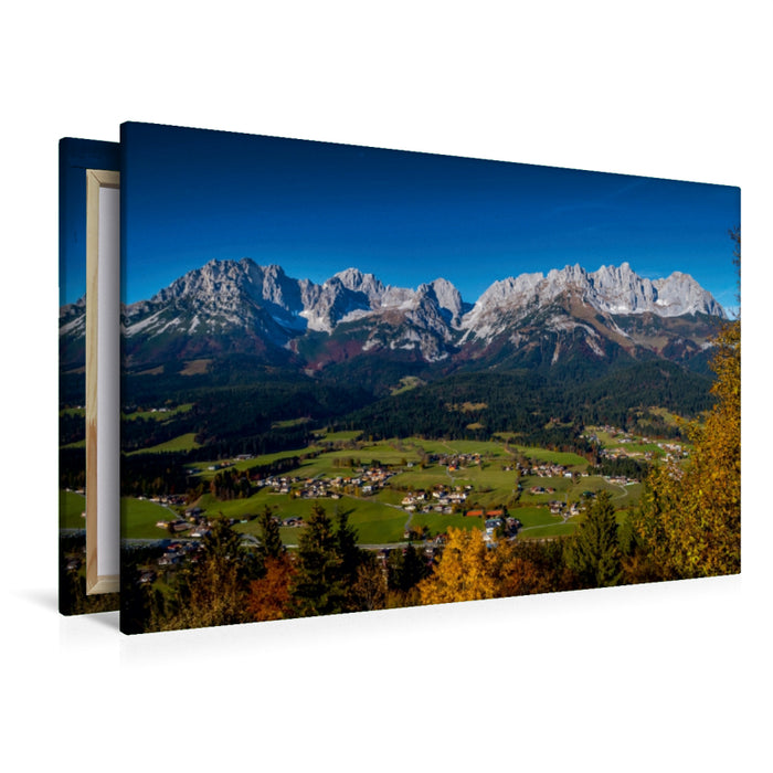 Premium textile canvas Premium textile canvas 120 cm x 80 cm landscape view from the Hollenauer Kreuz 