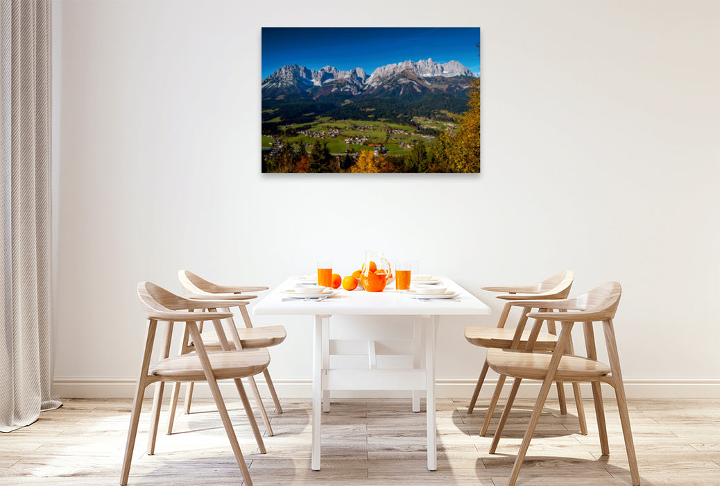 Premium textile canvas Premium textile canvas 120 cm x 80 cm landscape view from the Hollenauer Kreuz 