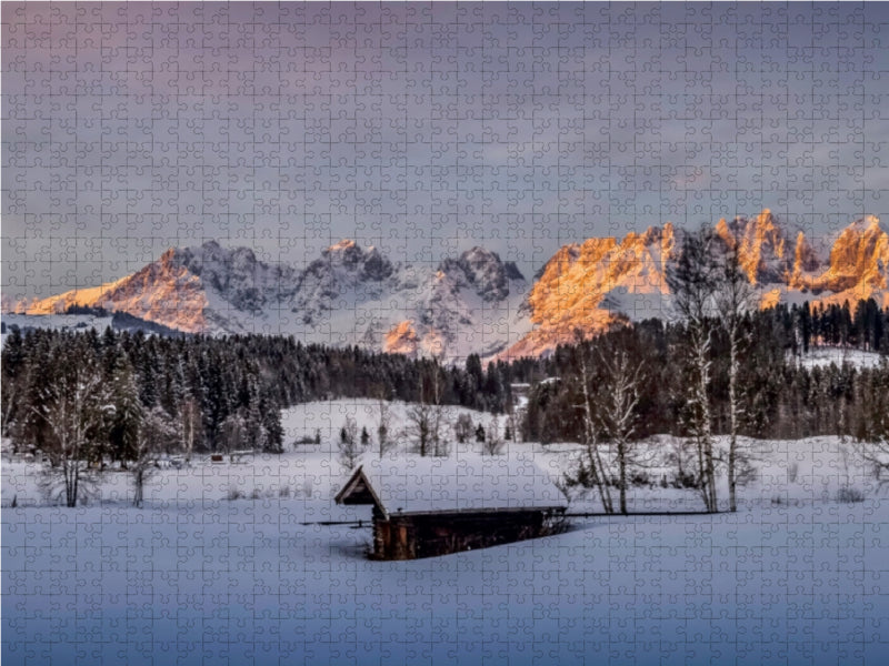 Alpenglühen im Dezember - CALVENDO Foto-Puzzle - calvendoverlag 29.99