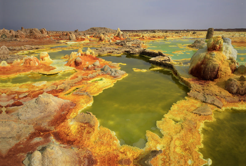 Toile textile haut de gamme Toile textile haut de gamme 120 cm x 80 cm à travers la vallée de Dallol au nord de l'Ethiopie 