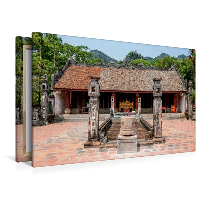 Toile textile premium Toile textile premium 120 cm x 80 cm paysage Temple Dinh Tien Hoang, Hoa Lu 