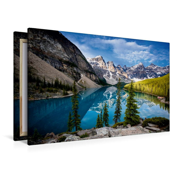 Premium Textil-Leinwand Premium Textil-Leinwand 120 cm x 80 cm quer Moraine Lake