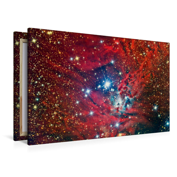 Premium Textil-Leinwand Premium Textil-Leinwand 120 cm x 80 cm quer Weihnachtsbaum-Sternhaufen NGC 2264