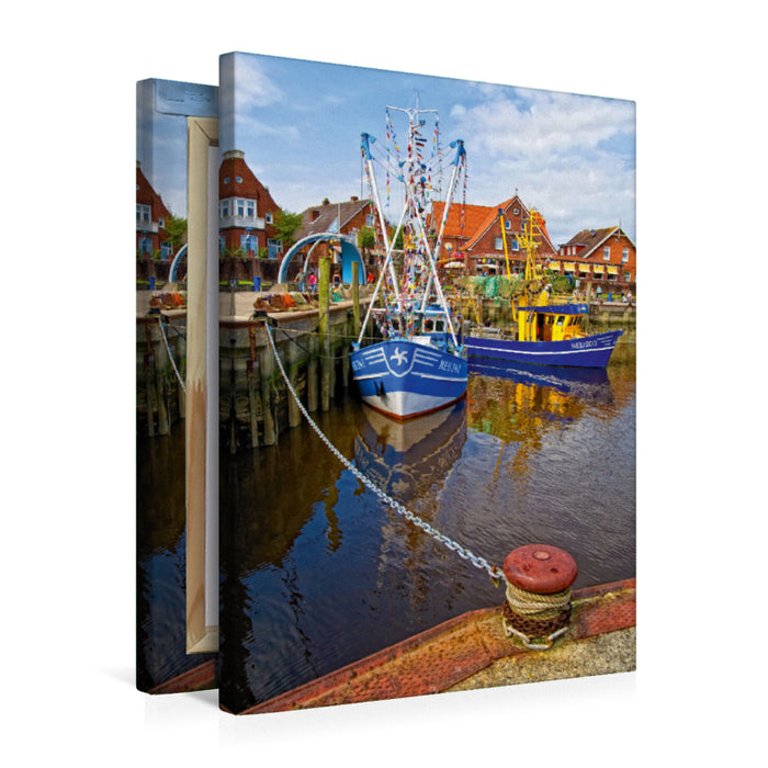 Premium Textil-Leinwand Premium Textil-Leinwand 50 cm x 75 cm hoch Ein Motiv aus dem Kalender Neuharlingersiel Hafenromantik / Planer
