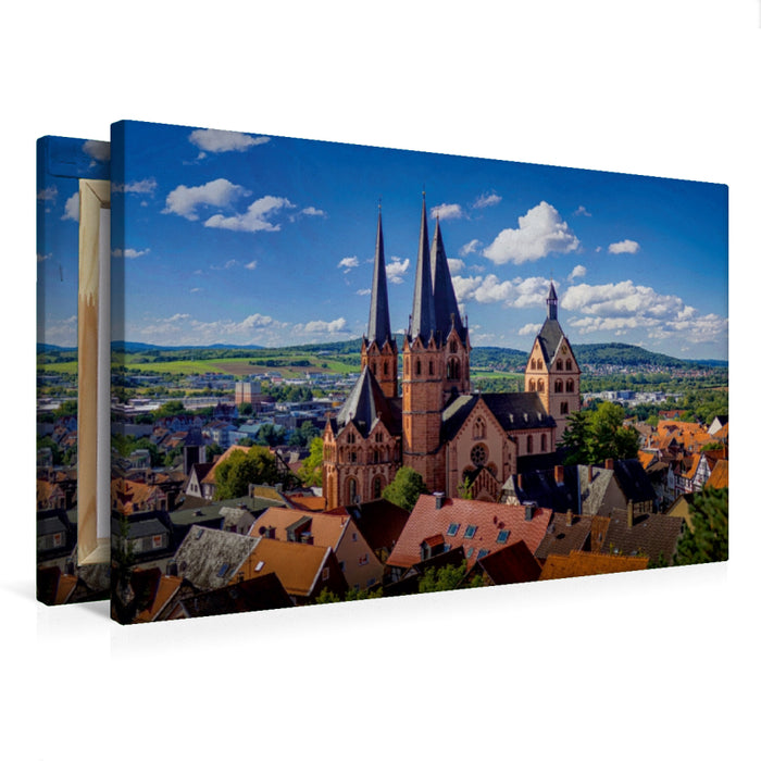 Premium Textil-Leinwand Premium Textil-Leinwand 75 cm x 50 cm quer Ein Motiv aus dem Kalender Gelnhausen Marienkirche