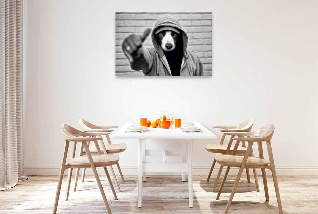 Premium Textil-Leinwand Premium Textil-Leinwand 120 cm x 80 cm quer Border Collie Bild auf Leinwand