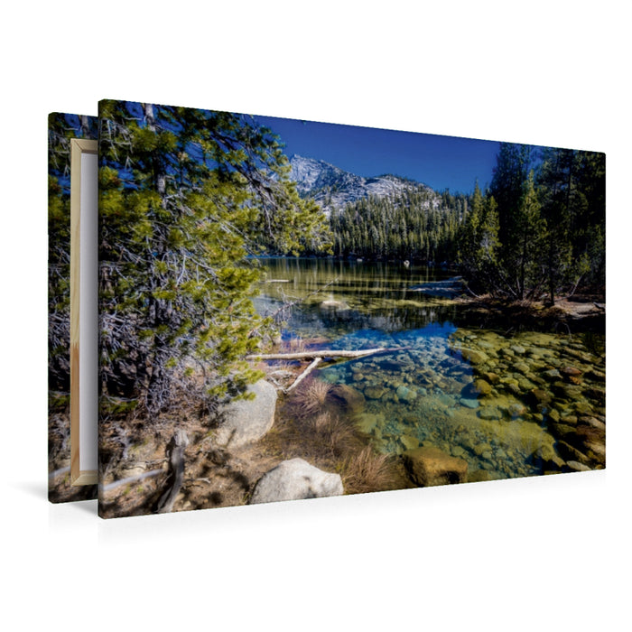 Toile textile haut de gamme Toile textile haut de gamme 120 cm x 80 cm paysage Lac Tenaya, Parc national de Yosemite, Californie 
