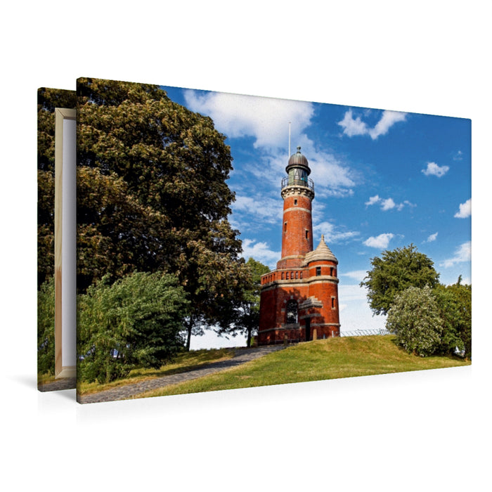 Toile textile haut de gamme Toile textile haut de gamme 120 cm x 80 cm de large Le phare de Kiel-Holtenau 