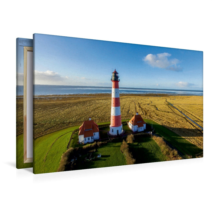 Toile textile premium Toile textile premium 120 cm x 80 cm paysage Phare Westerhever 