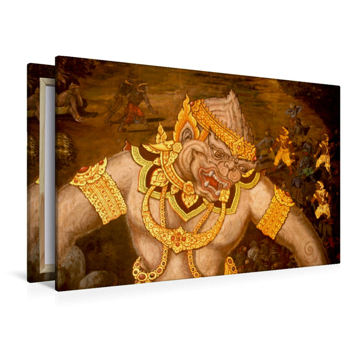 Toile textile haut de gamme Toile textile haut de gamme 120 cm x 80 cm paysage Hanuman - en géant 