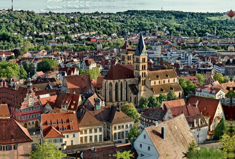 Toile textile haut de gamme Toile textile haut de gamme 120 cm x 80 cm paysage vieille ville d'Esslingen am Neckar