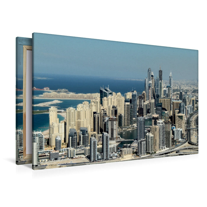 Toile textile haut de gamme Toile textile haut de gamme 120 cm x 80 cm paysage Marina de Dubaï 