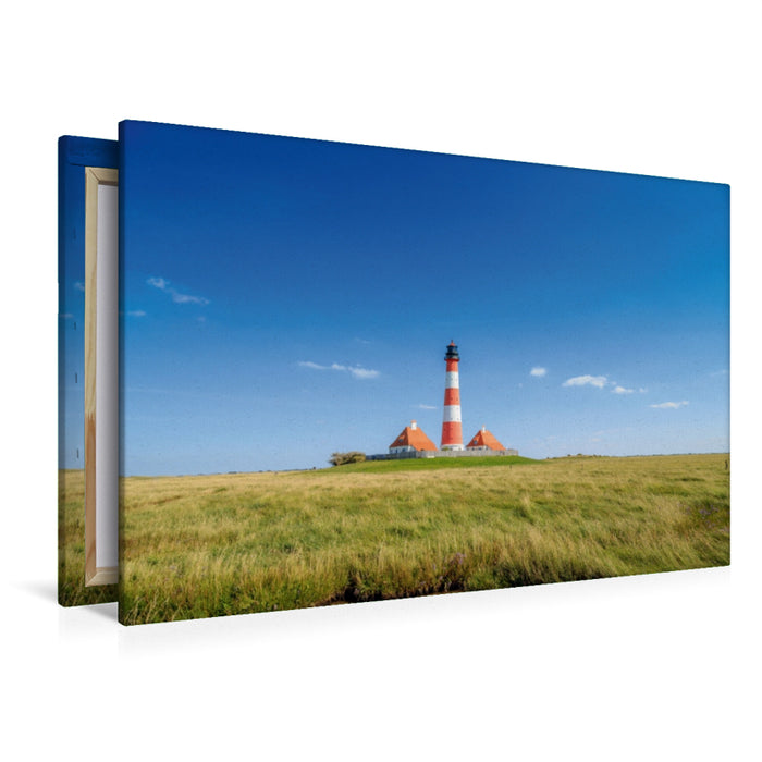 Toile textile haut de gamme Toile textile haut de gamme 120 cm x 80 cm paysage Phare Westerheversand 