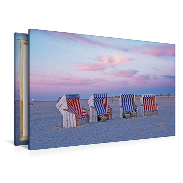 Premium Textil-Leinwand Premium Textil-Leinwand 120 cm x 80 cm quer Abendstimmung am Strand von St. Peter-Ording