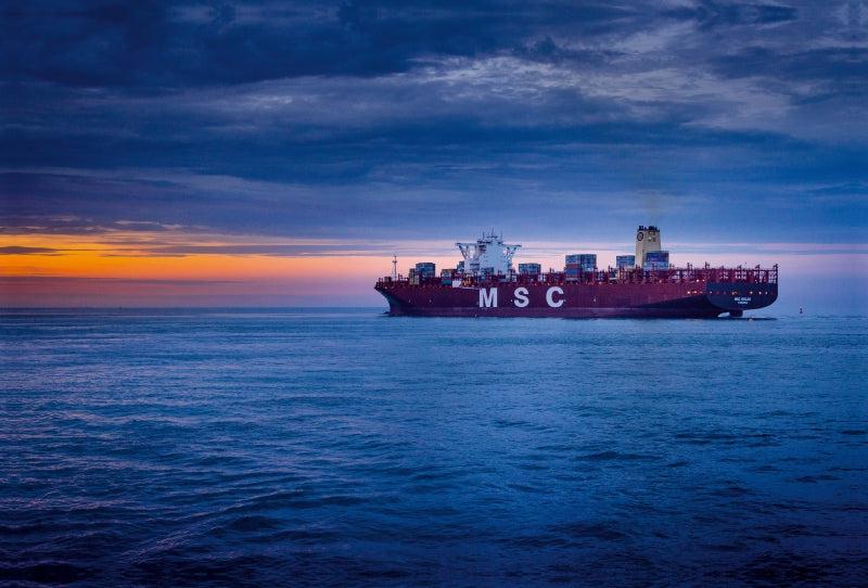 Premium Textil-Leinwand Premium Textil-Leinwand 120 cm x 80 cm quer MSC OSCAR, größtes Containerschiff der Welt