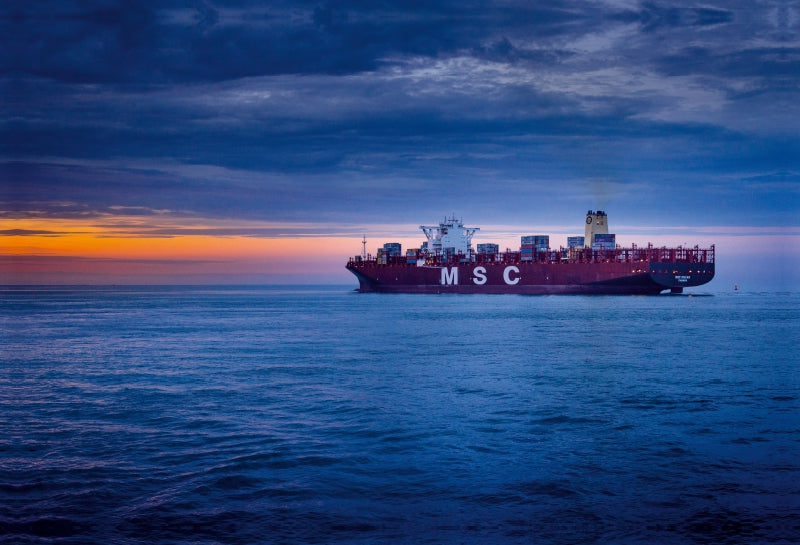 Premium Textil-Leinwand Premium Textil-Leinwand 90 cm x 60 cm quer MSC OSCAR, größtes Containerschiff der Welt