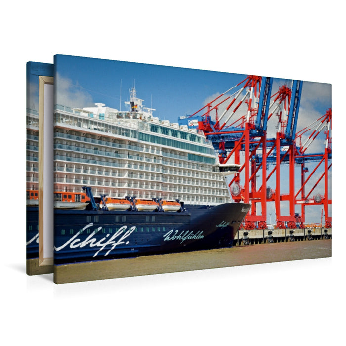 Premium Textil-Leinwand Premium Textil-Leinwand 120 cm x 80 cm quer Kreuzfahrtschiff MEIN SCHIFF 3 an der Kaje