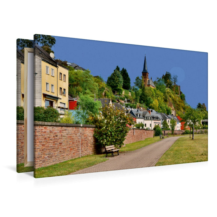 Premium Textil-Leinwand Premium Textil-Leinwand 120 cm x 80 cm quer Ein Motiv aus dem Kalender Saarburg - Ansichtssache