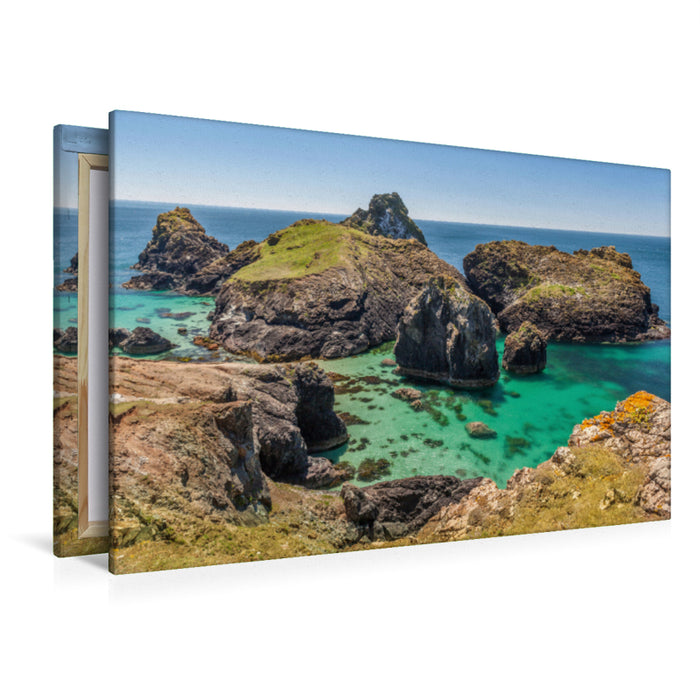 Premium Textil-Leinwand Premium Textil-Leinwand 120 cm x 80 cm quer Kynance Cove in Cornwall, Südengland