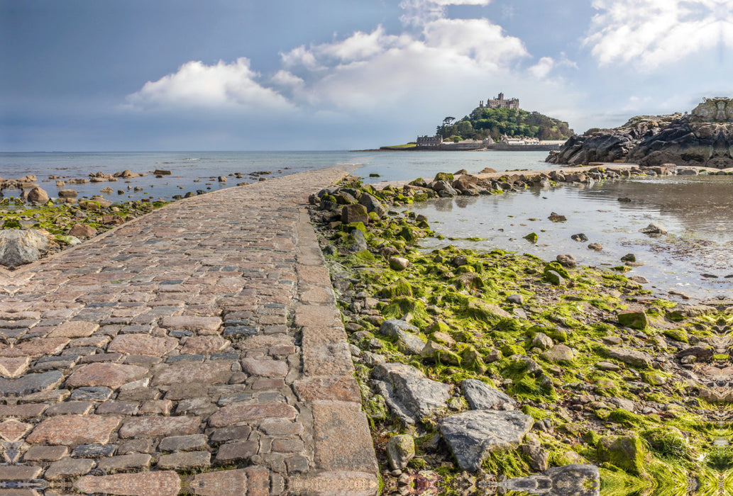 Premium Textil-Leinwand Premium Textil-Leinwand 120 cm x 80 cm quer St. Michael's Mount in Marazion in Cornwall, England