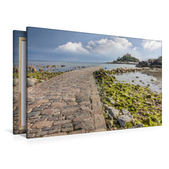 Premium Textil-Leinwand Premium Textil-Leinwand 120 cm x 80 cm quer St. Michael's Mount in Marazion in Cornwall, England