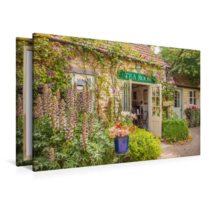 Premium Textil-Leinwand Premium Textil-Leinwand 120 cm x 80 cm quer Tea Room in Lacock in Wiltshire, England