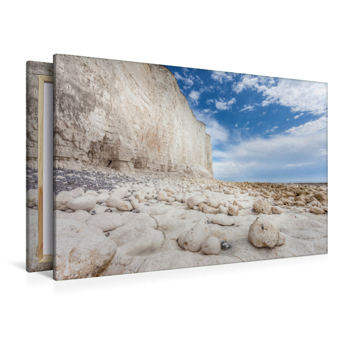 Premium Textil-Leinwand Premium Textil-Leinwand 120 cm x 80 cm quer Die Klippen Seven Sisters an der Jurassic Coast bei Eastbourne, Südengland