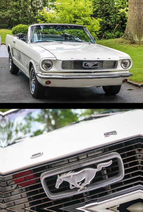 Toile textile haut de gamme Toile textile haut de gamme 80 cm x 120 cm de haut Ford Mustang (1964-1966) voiture classique 