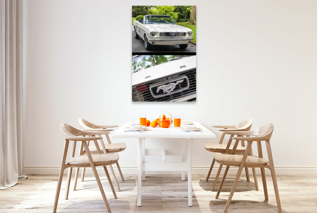 Premium Textil-Leinwand Premium Textil-Leinwand 80 cm x 120 cm  hoch Ford Mustang (1964-1966) Oldtimer