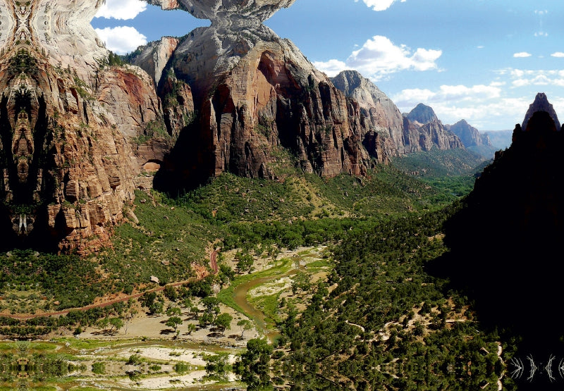 Premium Textil-Leinwand Premium Textil-Leinwand 45 cm x 30 cm quer Ausblick von Angels Landing im Zion Nationalpark