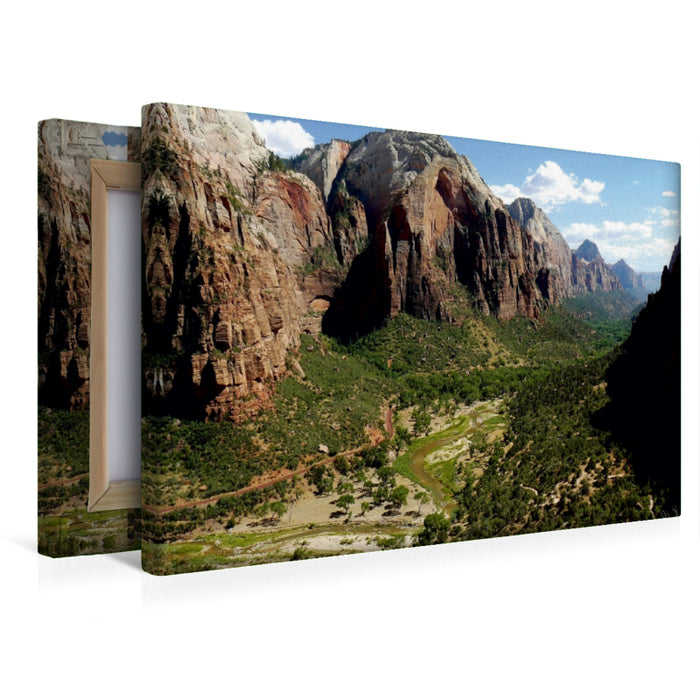 Premium Textil-Leinwand Premium Textil-Leinwand 45 cm x 30 cm quer Ausblick von Angels Landing im Zion Nationalpark