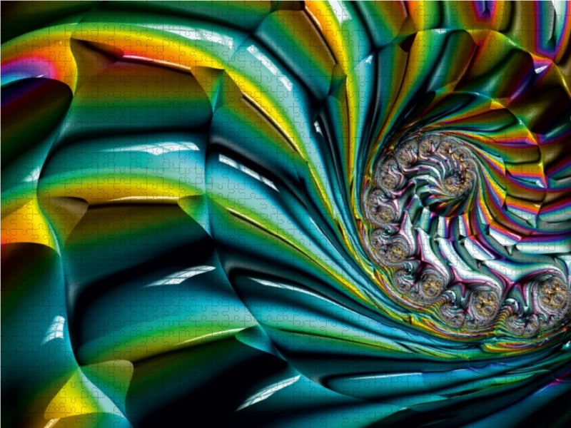 Green Enigmatic Shell Fractal - CALVENDO Foto-Puzzle - calvendoverlag 29.99