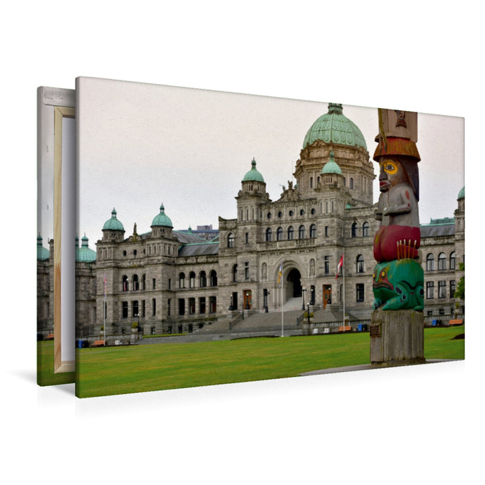 Premium Textil-Leinwand Premium Textil-Leinwand 120 cm x 80 cm quer Das British Columbia Parliament Building, Victoria BC
