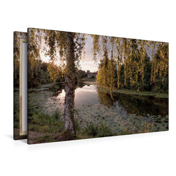 Toile textile premium Toile textile premium 120 cm x 80 cm paysage Une soirée romantique 