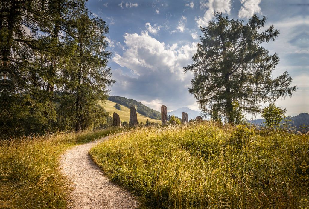 Premium textile canvas Premium textile canvas 120 cm x 80 cm across Path to the stone circle near Seefeld in Tyrol 